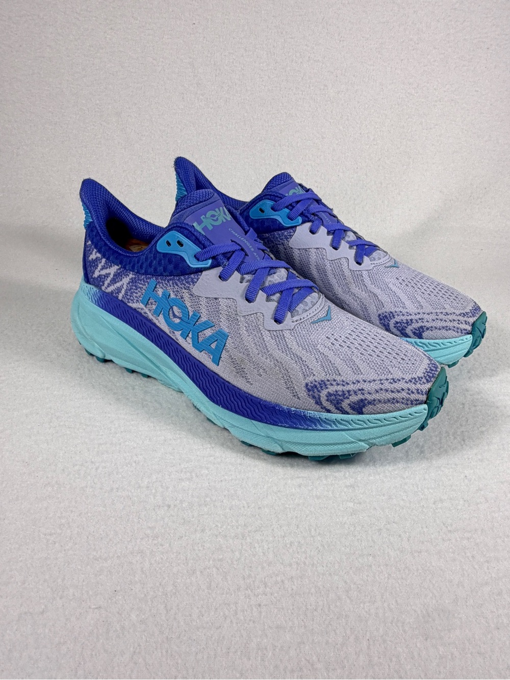 Hoka Women's Lavender and Teal Trail Running Sneakers